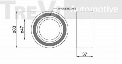TREVI AUTOMOTIVE wb1702 -  Комплект подшипника ступицы колеса